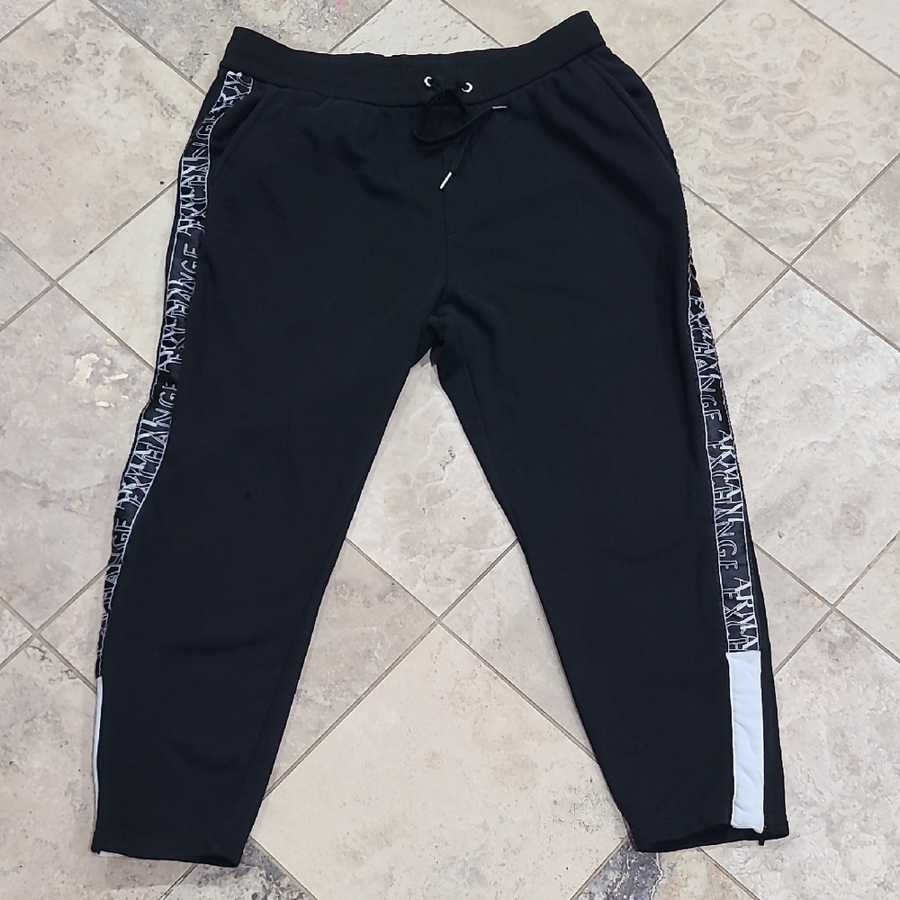 Armani Exchange Black Textured Joggers